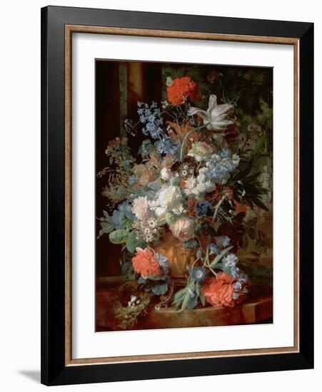 Bouquet of Flowers in a Landscape-Jan van Huysum-Framed Giclee Print