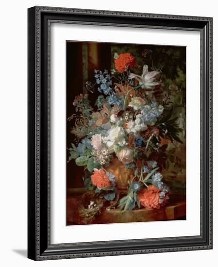 Bouquet of Flowers in a Landscape-Jan van Huysum-Framed Giclee Print