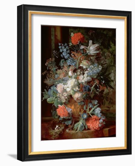 Bouquet of Flowers in a Landscape-Jan van Huysum-Framed Giclee Print