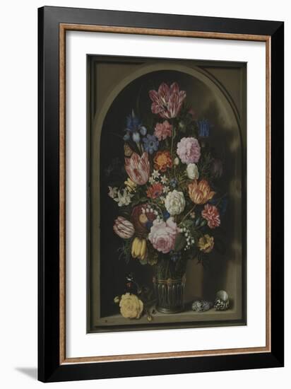 Bouquet of Flowers in a Stone Niche, 1618-Ambrosius The Elder Bosschaert-Framed Giclee Print