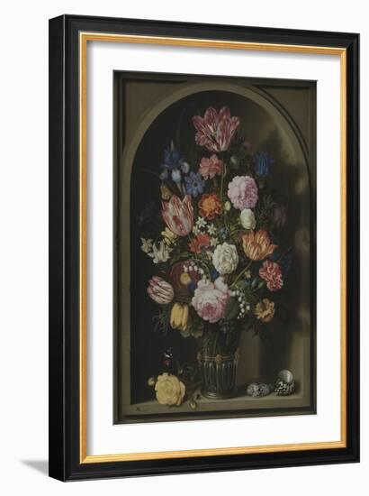 Bouquet of Flowers in a Stone Niche, 1618-Ambrosius The Elder Bosschaert-Framed Giclee Print