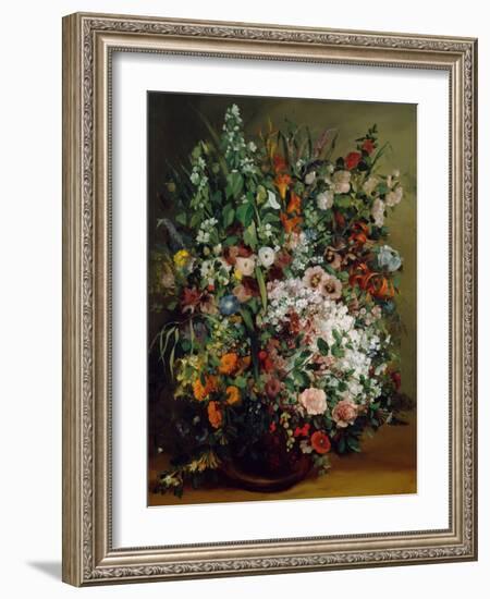 Bouquet of Flowers in a Vase. 1862-Gustave Courbet-Framed Giclee Print