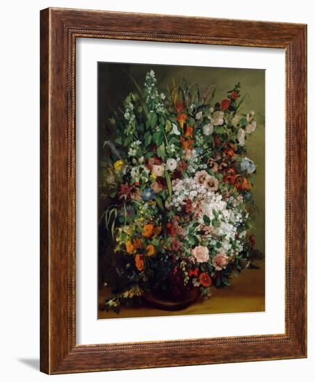 Bouquet of Flowers in a Vase. 1862-Gustave Courbet-Framed Giclee Print