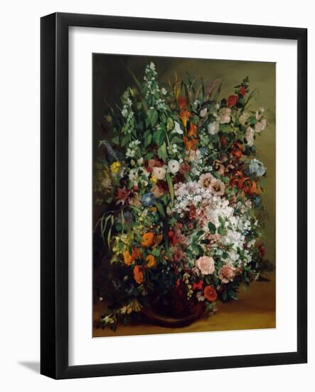 Bouquet of Flowers in a Vase. 1862-Gustave Courbet-Framed Giclee Print