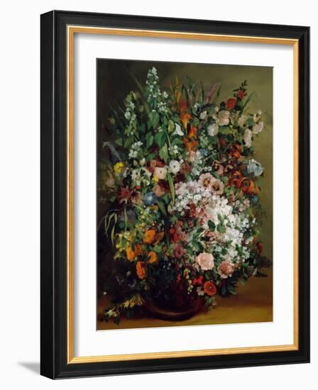 Bouquet of Flowers in a Vase. 1862-Gustave Courbet-Framed Giclee Print