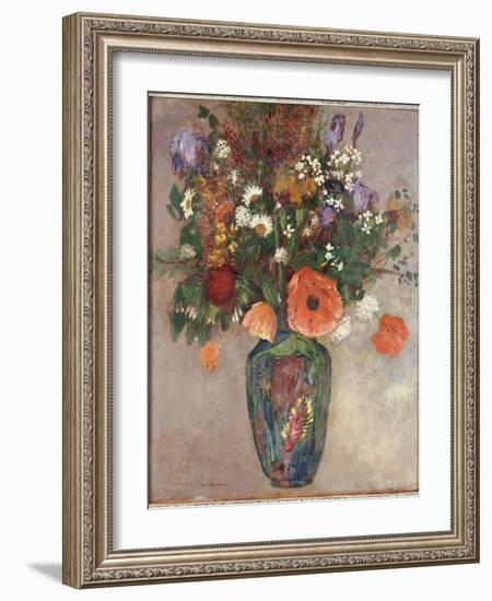 Bouquet of Flowers in a Vase-Odilon Redon-Framed Giclee Print