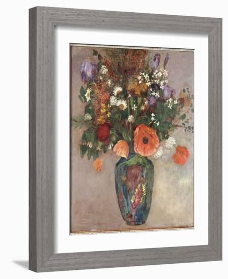 Bouquet of Flowers in a Vase-Odilon Redon-Framed Giclee Print