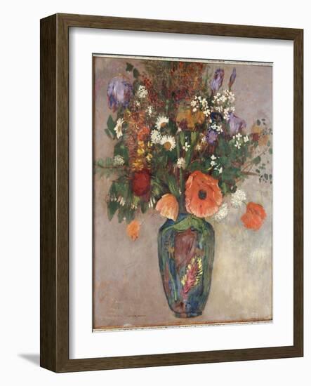 Bouquet of Flowers in a Vase-Odilon Redon-Framed Giclee Print