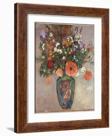 Bouquet of Flowers in a Vase-Odilon Redon-Framed Giclee Print