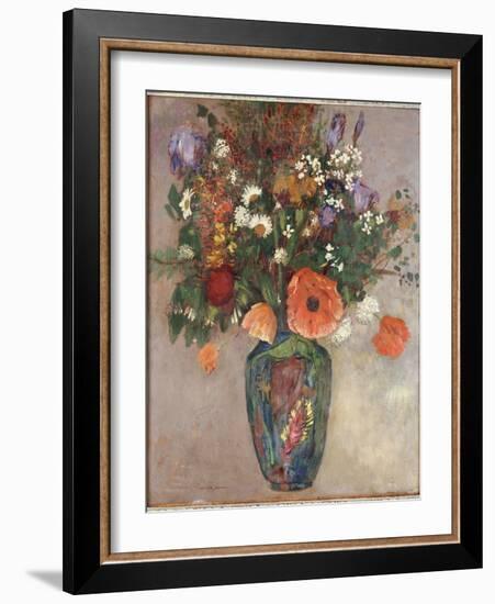 Bouquet of Flowers in a Vase-Odilon Redon-Framed Giclee Print