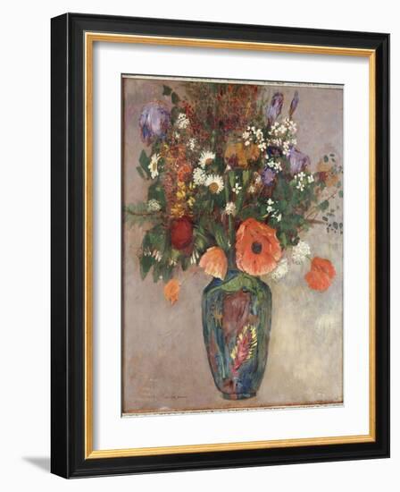 Bouquet of Flowers in a Vase-Odilon Redon-Framed Giclee Print