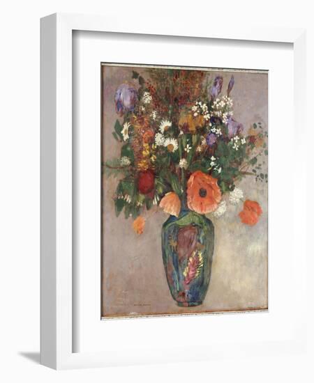 Bouquet of Flowers in a Vase-Odilon Redon-Framed Giclee Print