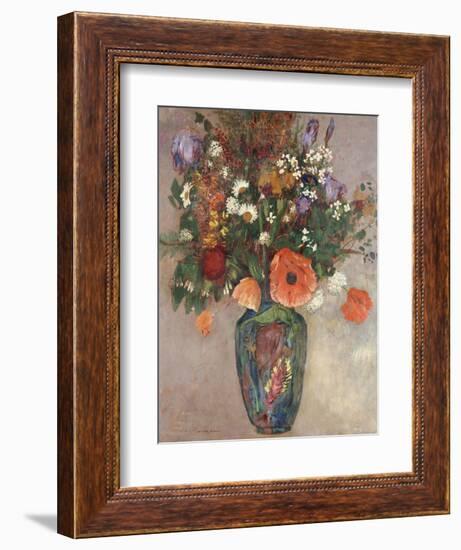 Bouquet of Flowers in a Vase-Odilon Redon-Framed Giclee Print