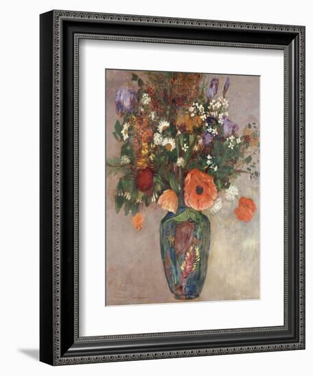 Bouquet of Flowers in a Vase-Odilon Redon-Framed Giclee Print