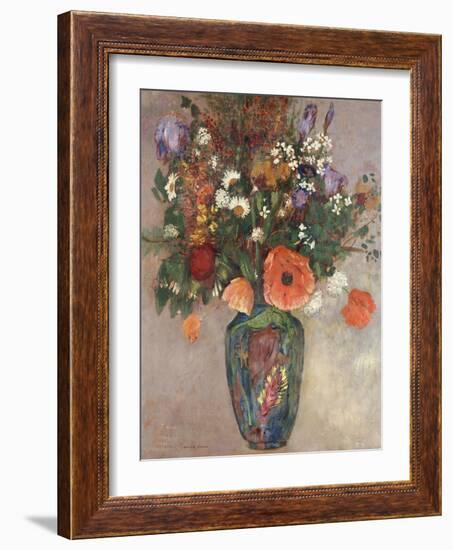 Bouquet of Flowers in a Vase-Odilon Redon-Framed Giclee Print