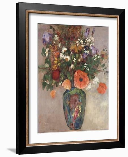 Bouquet of Flowers in a Vase-Odilon Redon-Framed Giclee Print