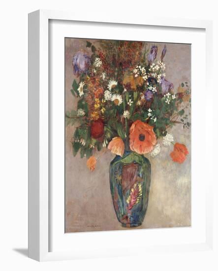 Bouquet of Flowers in a Vase-Odilon Redon-Framed Giclee Print