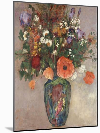 Bouquet of Flowers in a Vase-Odilon Redon-Mounted Giclee Print
