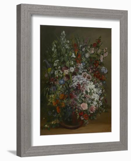 Bouquet of Flowers in a Vase-Gustave Courbet-Framed Giclee Print