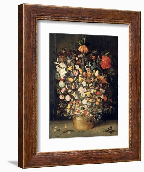 Bouquet of Flowers in a Wooden Vase, 1603-Jan Brueghel the Elder-Framed Giclee Print