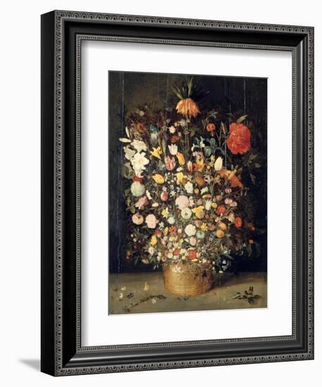 Bouquet of Flowers in a Wooden Vase, 1603-Jan Brueghel the Elder-Framed Giclee Print