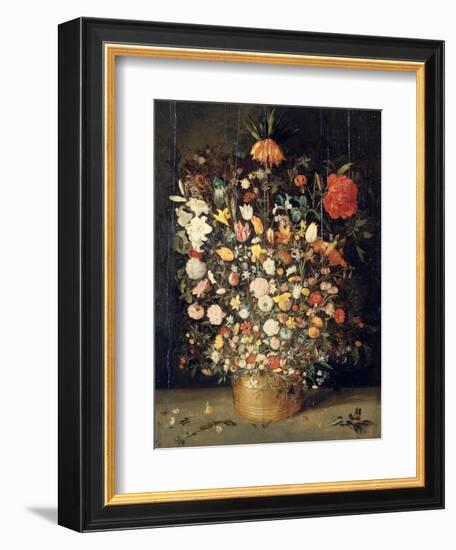 Bouquet of Flowers in a Wooden Vase, 1603-Jan Brueghel the Elder-Framed Giclee Print