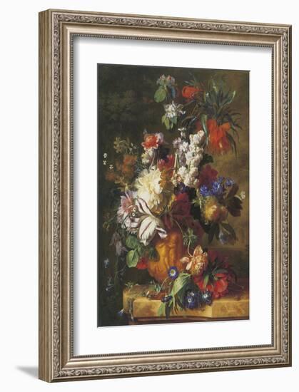 Bouquet Of Flowers In An Urn-Jan van Huysum-Framed Premium Giclee Print