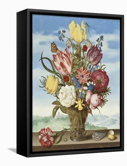 Bouquet of Flowers on a Ledge, 1619-Ambrosius The Elder Bosschaert-Framed Premier Image Canvas