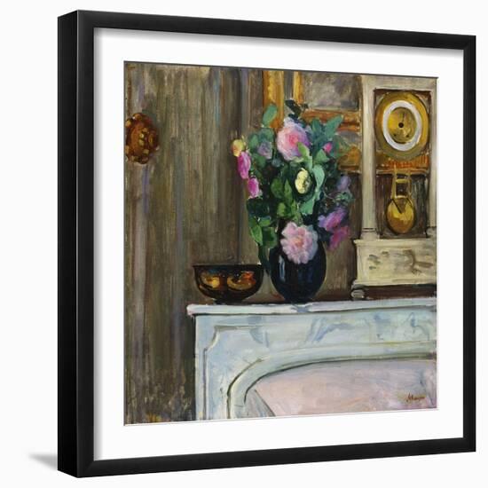 Bouquet of Flowers on the Fireplace, 1920-Henri Lebasque-Framed Giclee Print