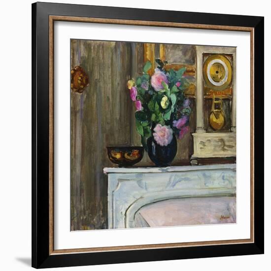 Bouquet of Flowers on the Fireplace, 1920-Henri Lebasque-Framed Giclee Print