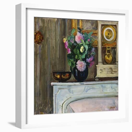 Bouquet of Flowers on the Fireplace, 1920-Henri Lebasque-Framed Giclee Print