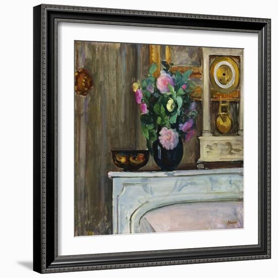 Bouquet of Flowers on the Fireplace, 1920-Henri Lebasque-Framed Giclee Print