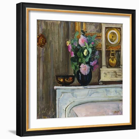 Bouquet of Flowers on the Fireplace, 1920-Henri Lebasque-Framed Giclee Print