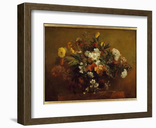 Bouquet of Flowers. Painting by Eugene Delacroix (1798-1863), 19Th Century. Oil on Canvas. Dim: 0,6-Ferdinand Victor Eugene Delacroix-Framed Giclee Print