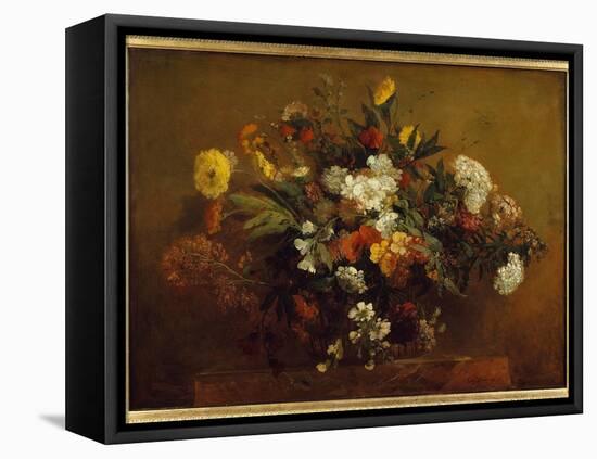 Bouquet of Flowers. Painting by Eugene Delacroix (1798-1863), 19Th Century. Oil on Canvas. Dim: 0,6-Ferdinand Victor Eugene Delacroix-Framed Premier Image Canvas