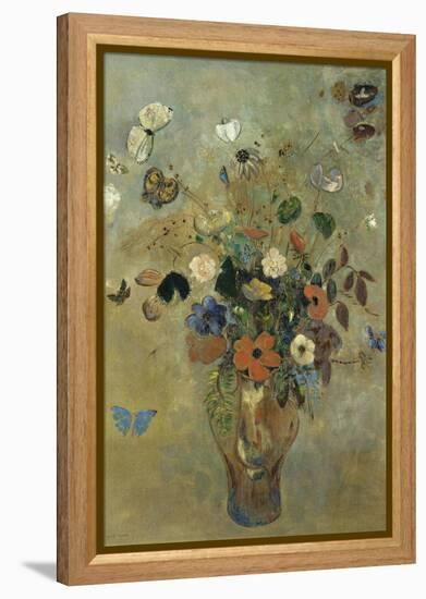 Bouquet of Flowers with Butterflies-Odilon Redon-Framed Premier Image Canvas