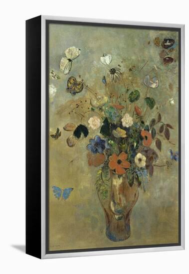 Bouquet of Flowers with Butterflies-Odilon Redon-Framed Premier Image Canvas