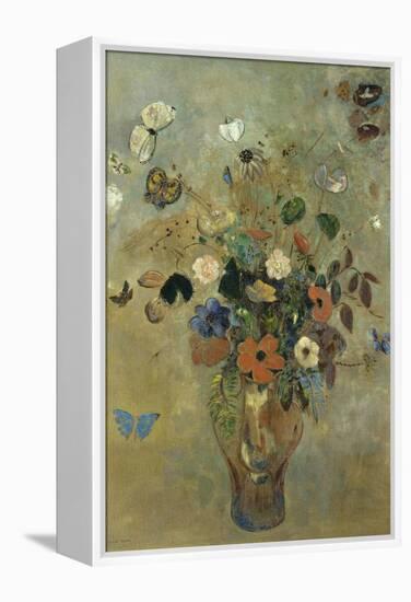 Bouquet of Flowers with Butterflies-Odilon Redon-Framed Premier Image Canvas