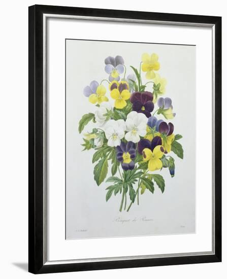 Bouquet of Pansies, Engraved by Victor, from 'Choix Des Plus Belles Fleurs', 1827-Pierre-Joseph Redouté-Framed Giclee Print