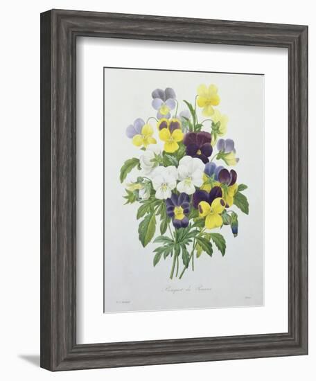 Bouquet of Pansies, Engraved by Victor, from 'Choix Des Plus Belles Fleurs', 1827-Pierre-Joseph Redouté-Framed Giclee Print