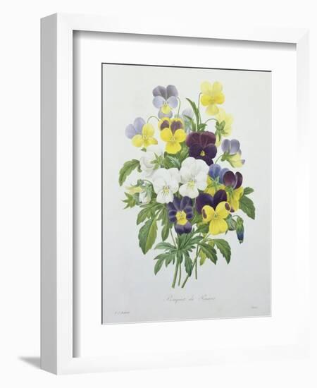 Bouquet of Pansies, Engraved by Victor, from 'Choix Des Plus Belles Fleurs', 1827-Pierre-Joseph Redouté-Framed Giclee Print