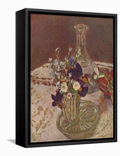'Bouquet of Pansies, Forget-me-nots, and Daisies (About 1900)', c1900, (1946)-Edouard Vuillard-Framed Premier Image Canvas
