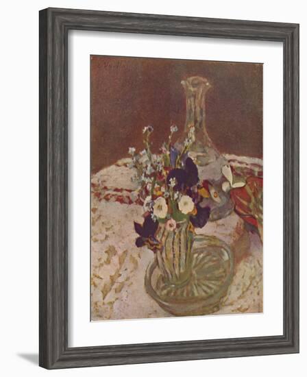 'Bouquet of Pansies, Forget-me-nots, and Daisies (About 1900)', c1900, (1946)-Edouard Vuillard-Framed Giclee Print