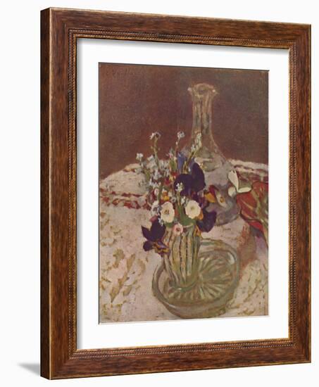 'Bouquet of Pansies, Forget-me-nots, and Daisies (About 1900)', c1900, (1946)-Edouard Vuillard-Framed Giclee Print