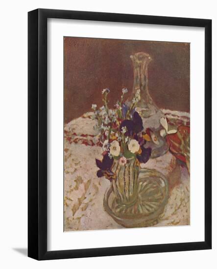 'Bouquet of Pansies, Forget-me-nots, and Daisies (About 1900)', c1900, (1946)-Edouard Vuillard-Framed Giclee Print