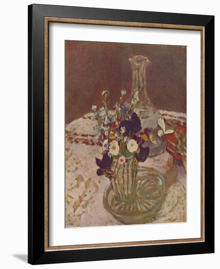 'Bouquet of Pansies, Forget-me-nots, and Daisies (About 1900)', c1900, (1946)-Edouard Vuillard-Framed Giclee Print