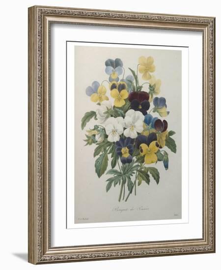 Bouquet of Pansies-Pierre-Joseph Redoute-Framed Art Print