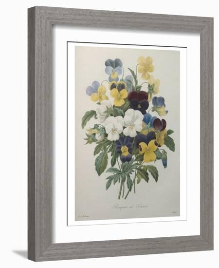 Bouquet of Pansies-Pierre-Joseph Redoute-Framed Art Print