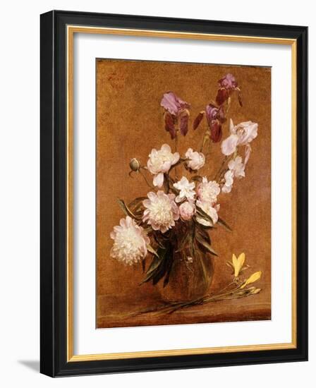 Bouquet of Peonies and Irises, 1883-Henri Fantin-Latour-Framed Giclee Print