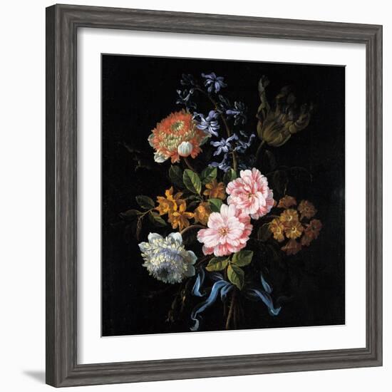 Bouquet of Poppy Anemones, Roses, Double Campernelle, Hyacinth, Tulip and Auricula-Jean-Baptiste Monnoyer-Framed Giclee Print